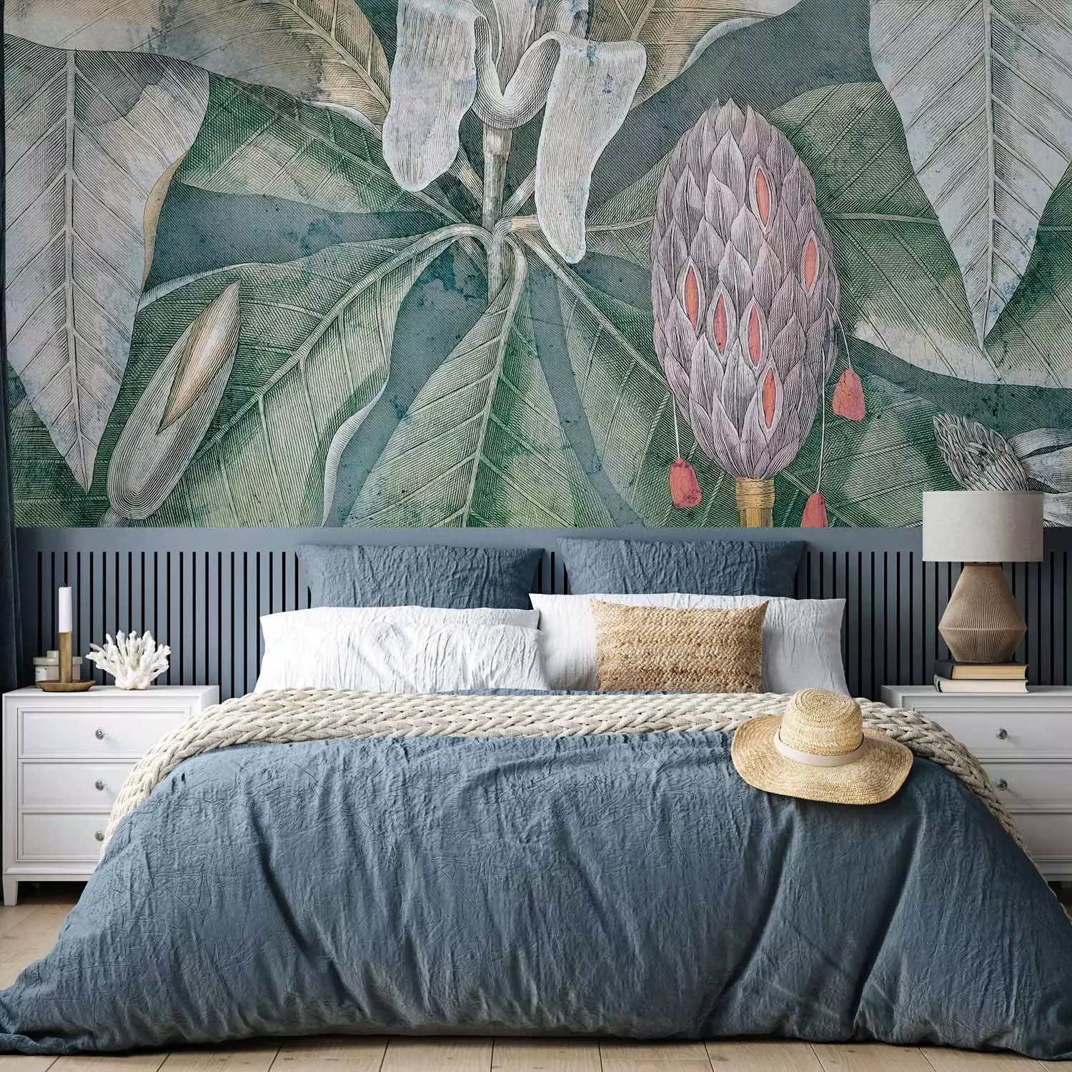 Photo Wallpaper Umbrella tree - tropical green foliage by Mark Catesby