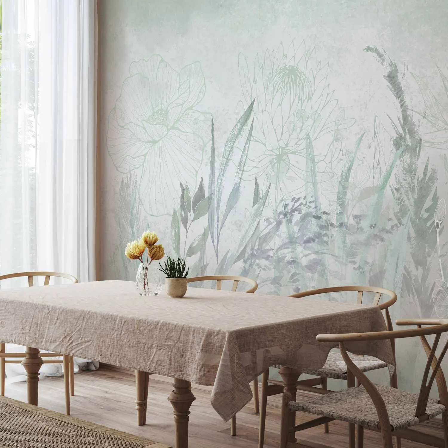 boho chic floral wallpaper