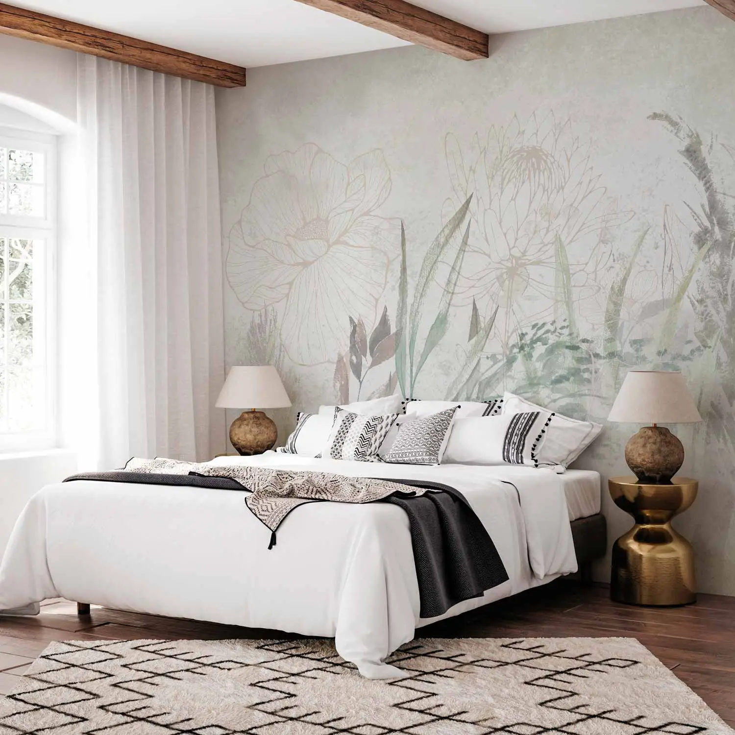 boho chic bedroom wallpaper