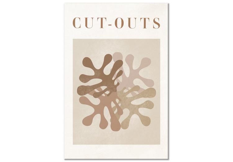 Canvas Cutouts (1-piece) - abstract plants in beige shades