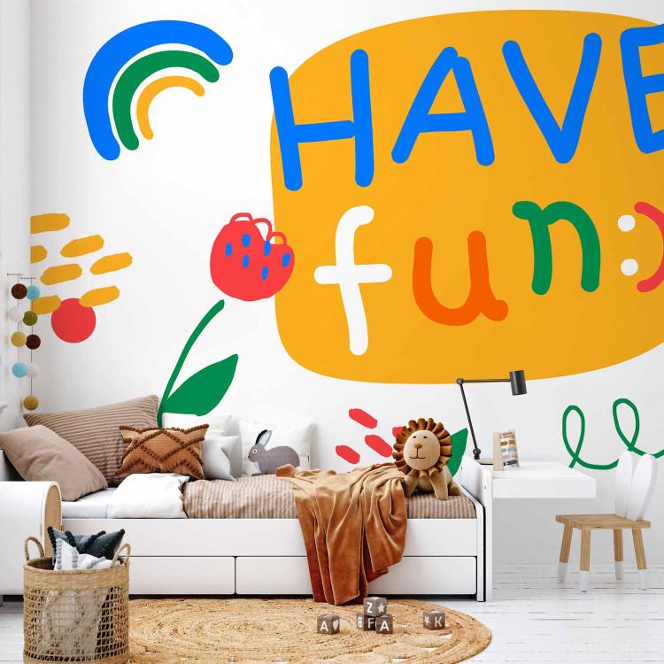 Wall Mural Colourful have fun lettering - colourful drawings on a white background for children