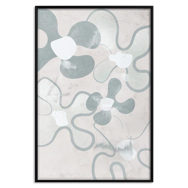 Poster Blue Daisies - Abstract Shapes to Suggest Flowers
