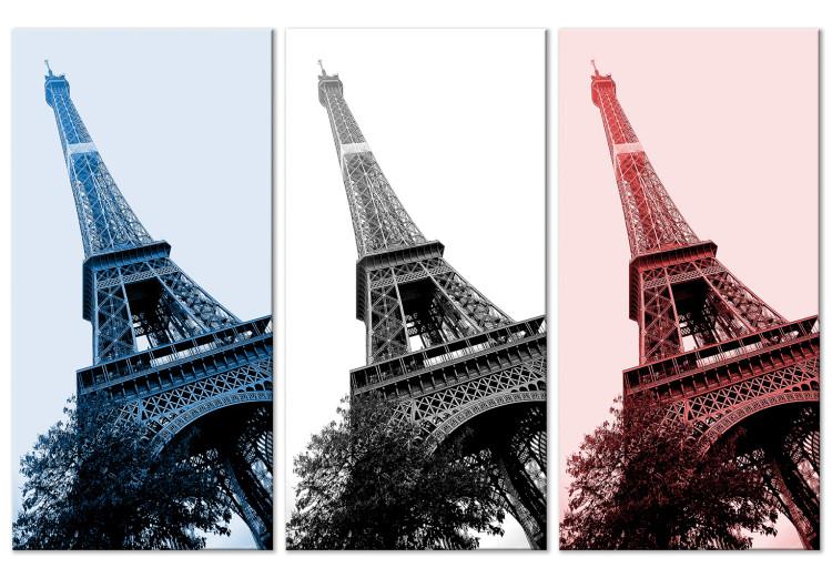 Canvas Paris Trio (3-piece) - city architecture in the colors of France