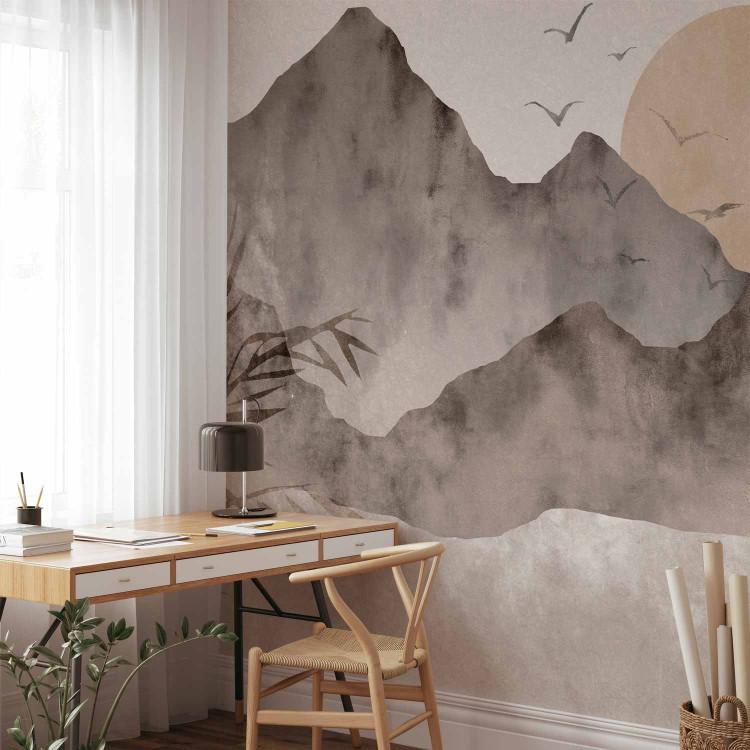 Wall Mural Wabi-sabi landscape - mountain and sunset landscape in Japanese style