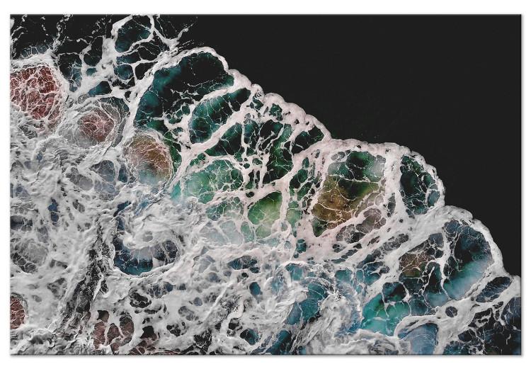 Canvas Water Abstraction (1-piece) - colorful foamy waves of black water