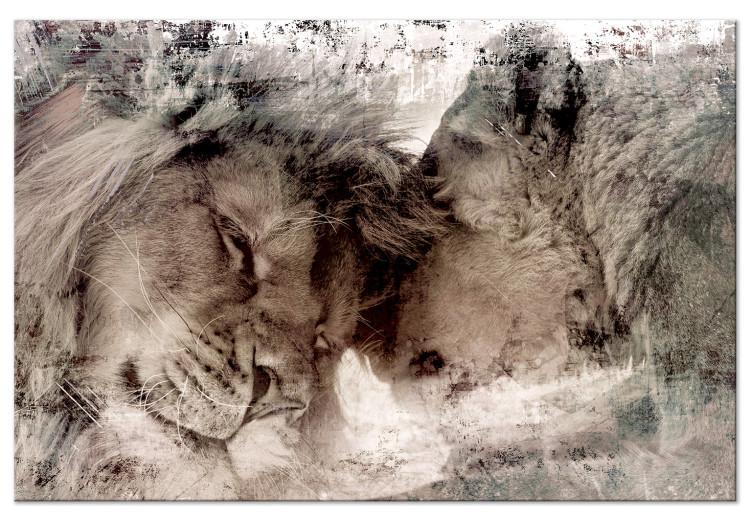 Canvas In Love Lions (1-piece) - animal love in neutral colors