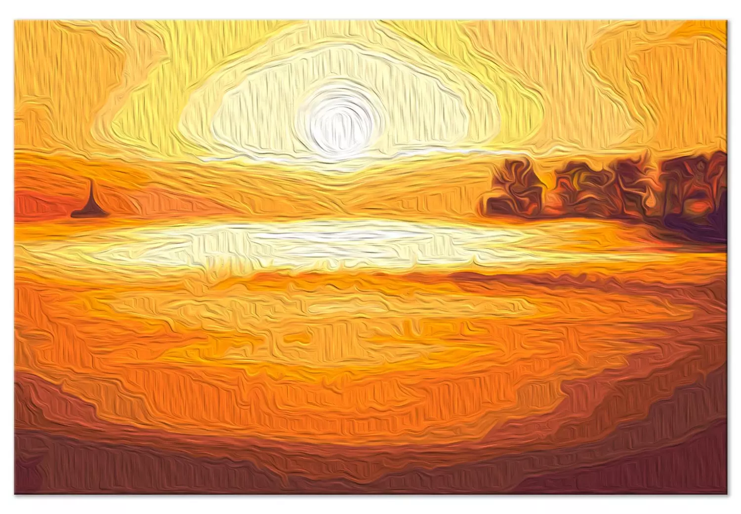 Paint by number Honey Fog - Valley Illuminated With Gold at Sunrise