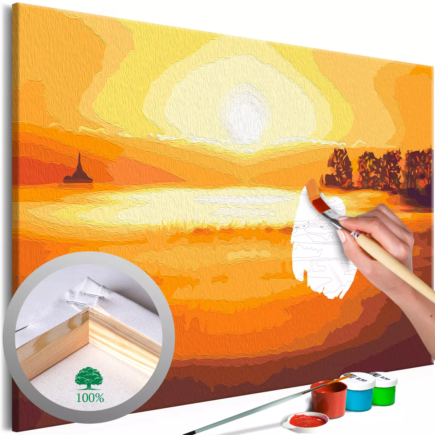 Paint by number Honey Fog - Valley Illuminated With Gold at Sunrise