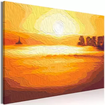 Paint by number Honey Fog - Valley Illuminated With Gold at Sunrise