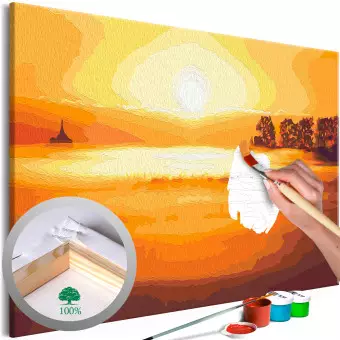 Paint by number Honey Fog - Valley Illuminated With Gold at Sunrise