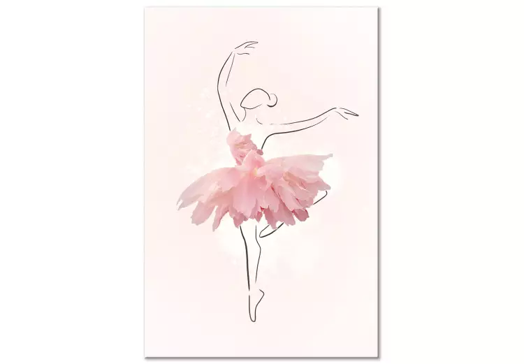 Canvas Ballerina (1-piece) - woman's line art in a pink floral dress