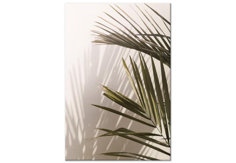 Canvas Palm Leaves (1-piece) - landscape with green plants on a light background