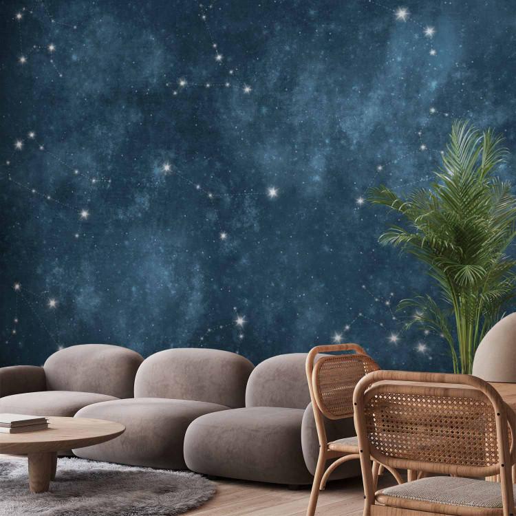Wall Mural Stars - Constellations of the Signs of the Zodiac in the Navy Blue Space