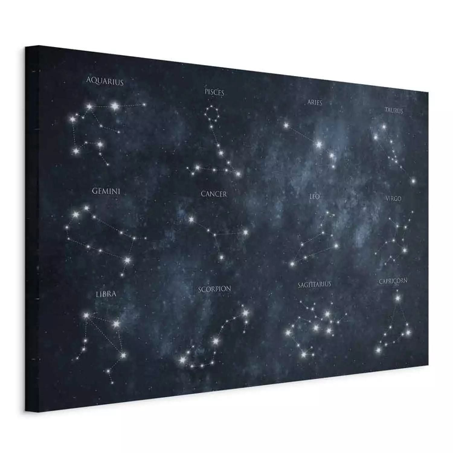 Canvas Zodiac Space - star constellations in a dark landscape