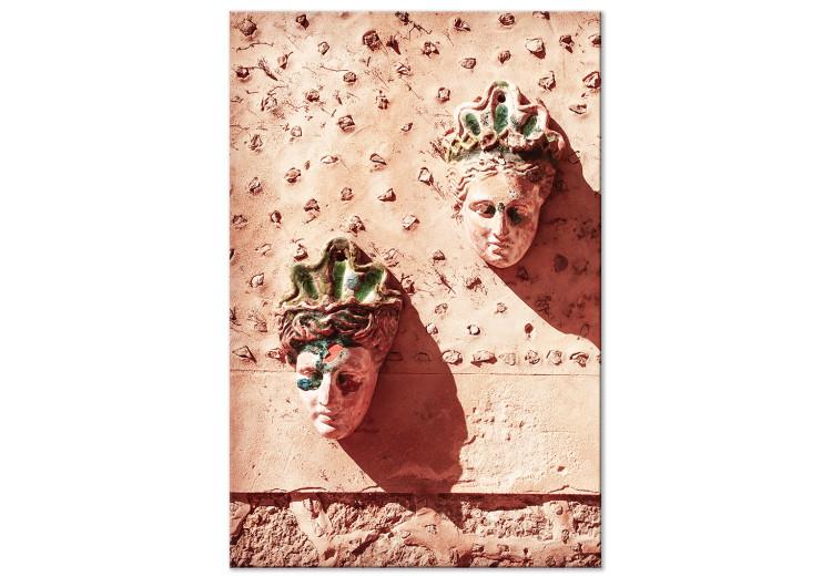 Canvas Spanish Masks (1-piece) - stone sculptures in vintage style