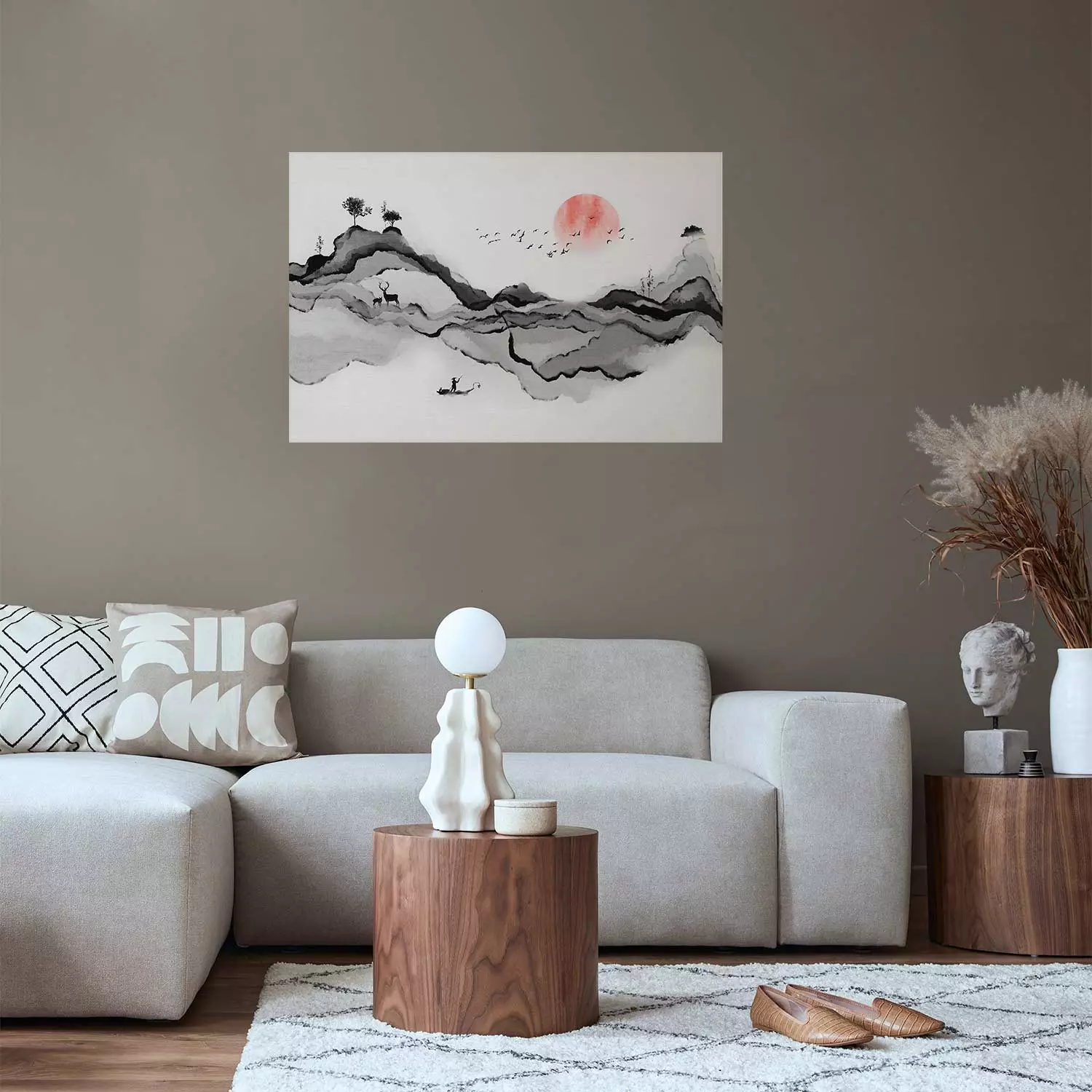 Poster in frames Watercolor Nature - Japanese-Style Abstract