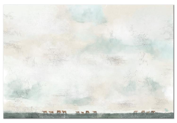 Canvas Prairie View (1-piece) - abstraction with animals against the sky