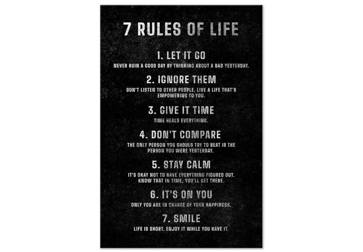 Canvas Life Rules - Motivating Text on Black Background