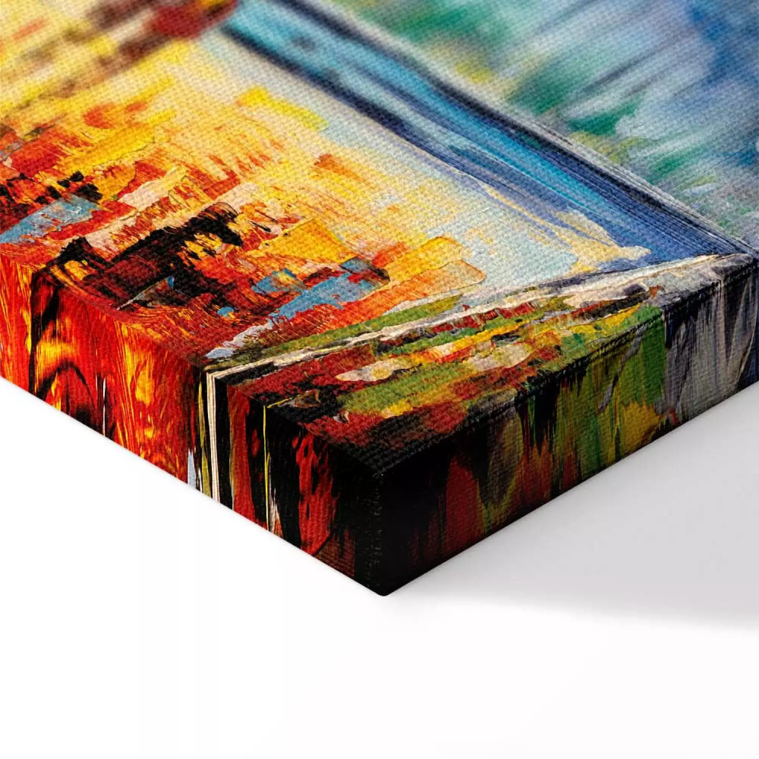 Canvas Art Print Evening Walk - In Love With a Colorful Autumn Park
