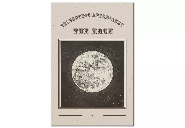 Canvas Moon View - Graphics Stylized as an Old Engraving From the Album
