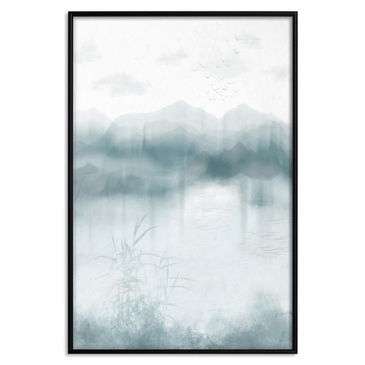 Poster Blue Mountains - Misty Landscape in Soothing Tones