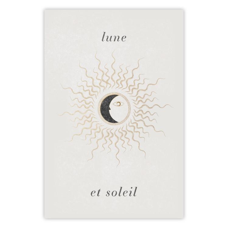Poster Moon and Sun - Graphical Representation of Celestial Bodies in Bright Tones