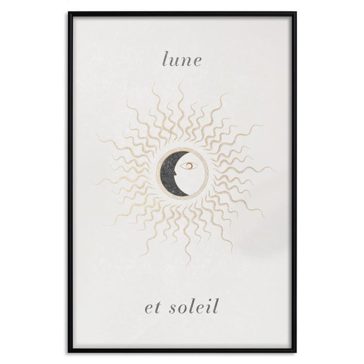 Poster Moon and Sun - Graphical Representation of Celestial Bodies in Bright Tones