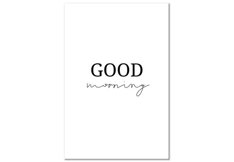 Canvas Good Morning - Positive Minimalist Inscription on a White Background
