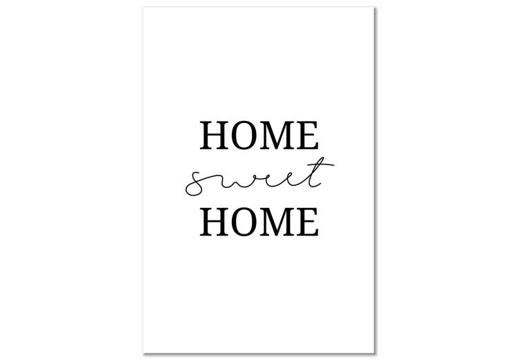 Canvas Sweet Home - Minimalist Black Lettering on a White Background