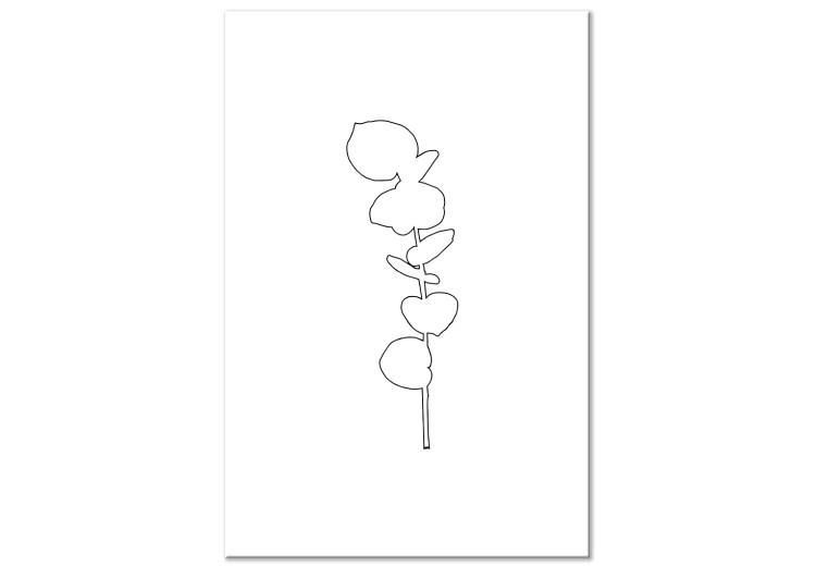 Canvas Graphic Eucalyptus - Linear Drawing of a Leaf in a Minimalist Style