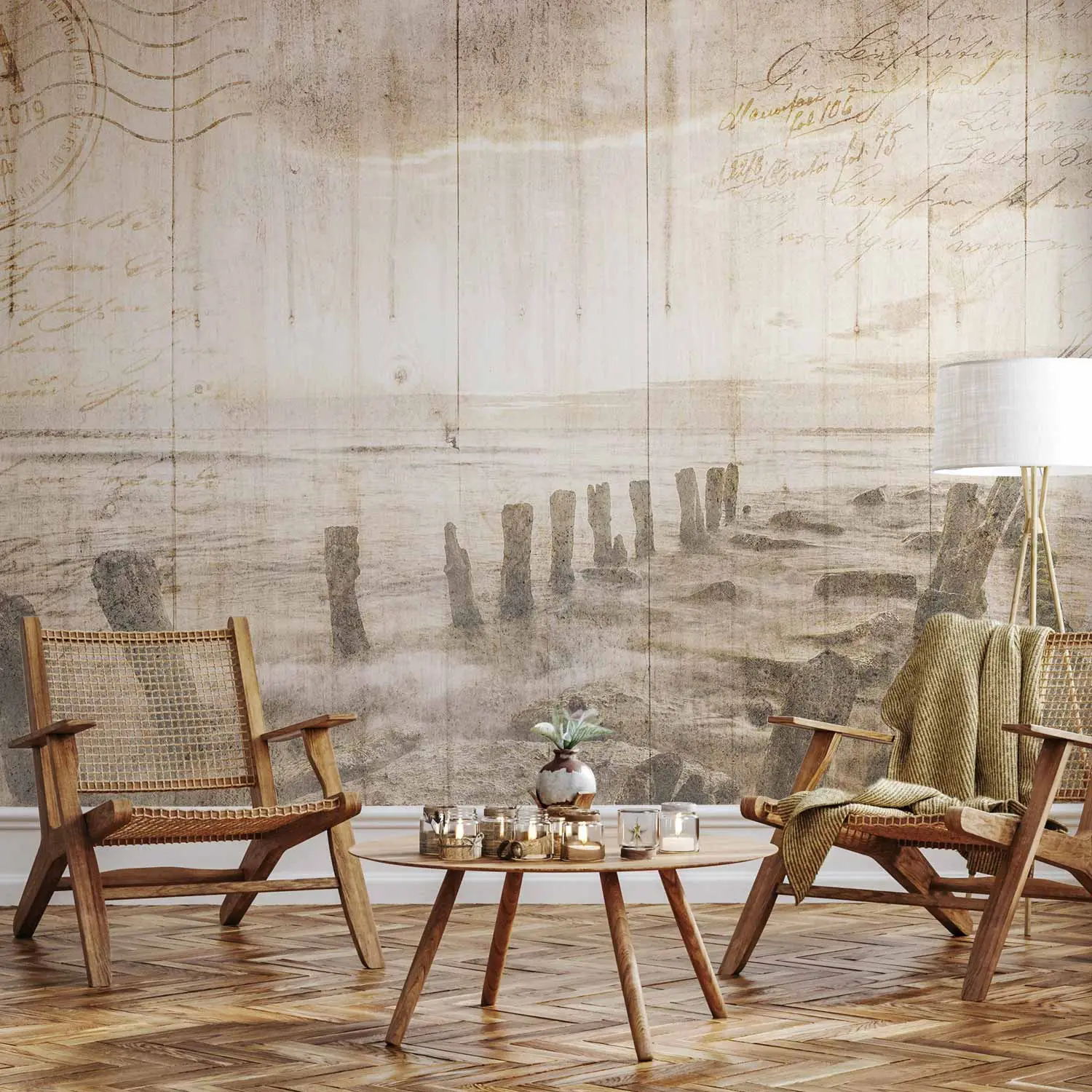 vintage seaside wallpaper