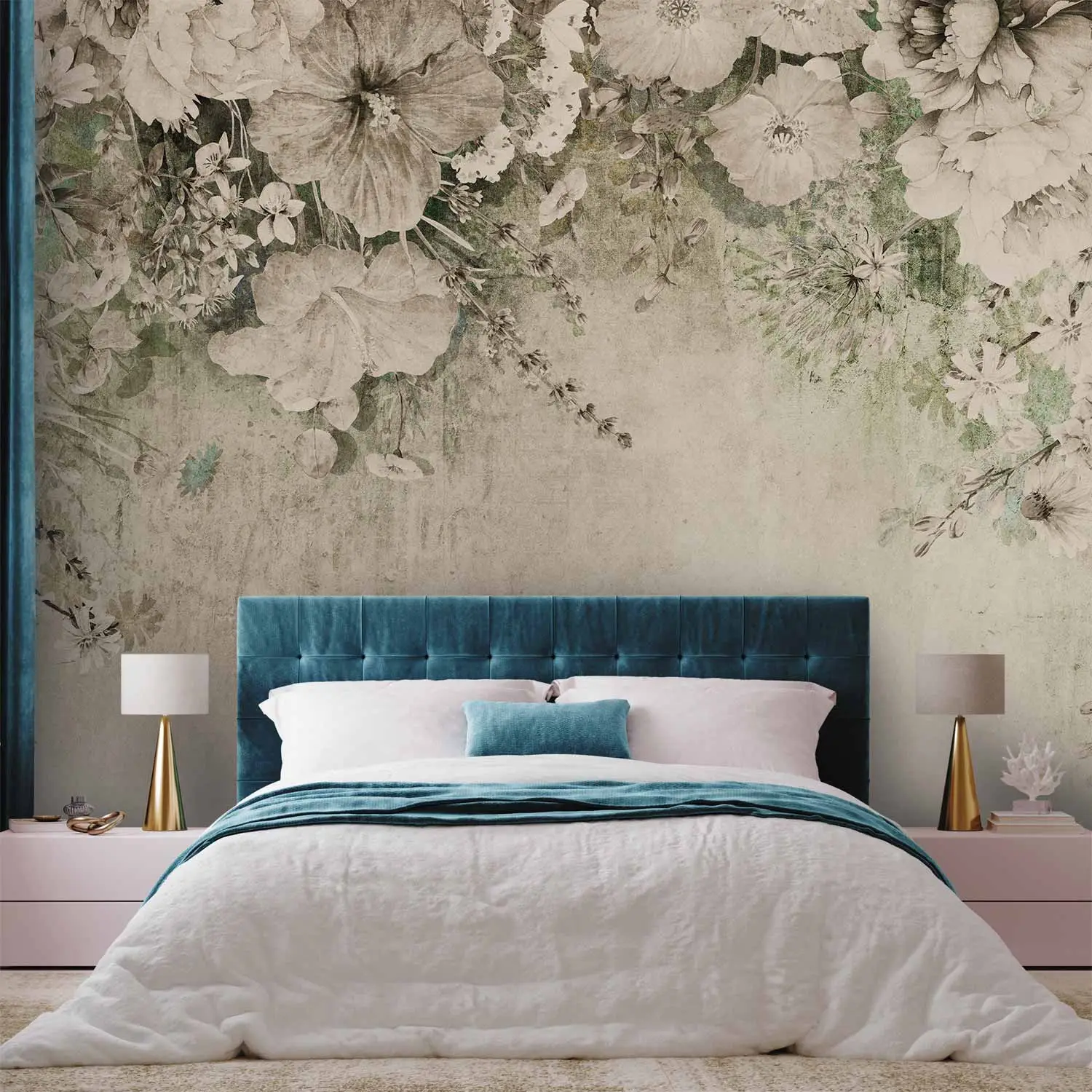 drawing flowers on the wall