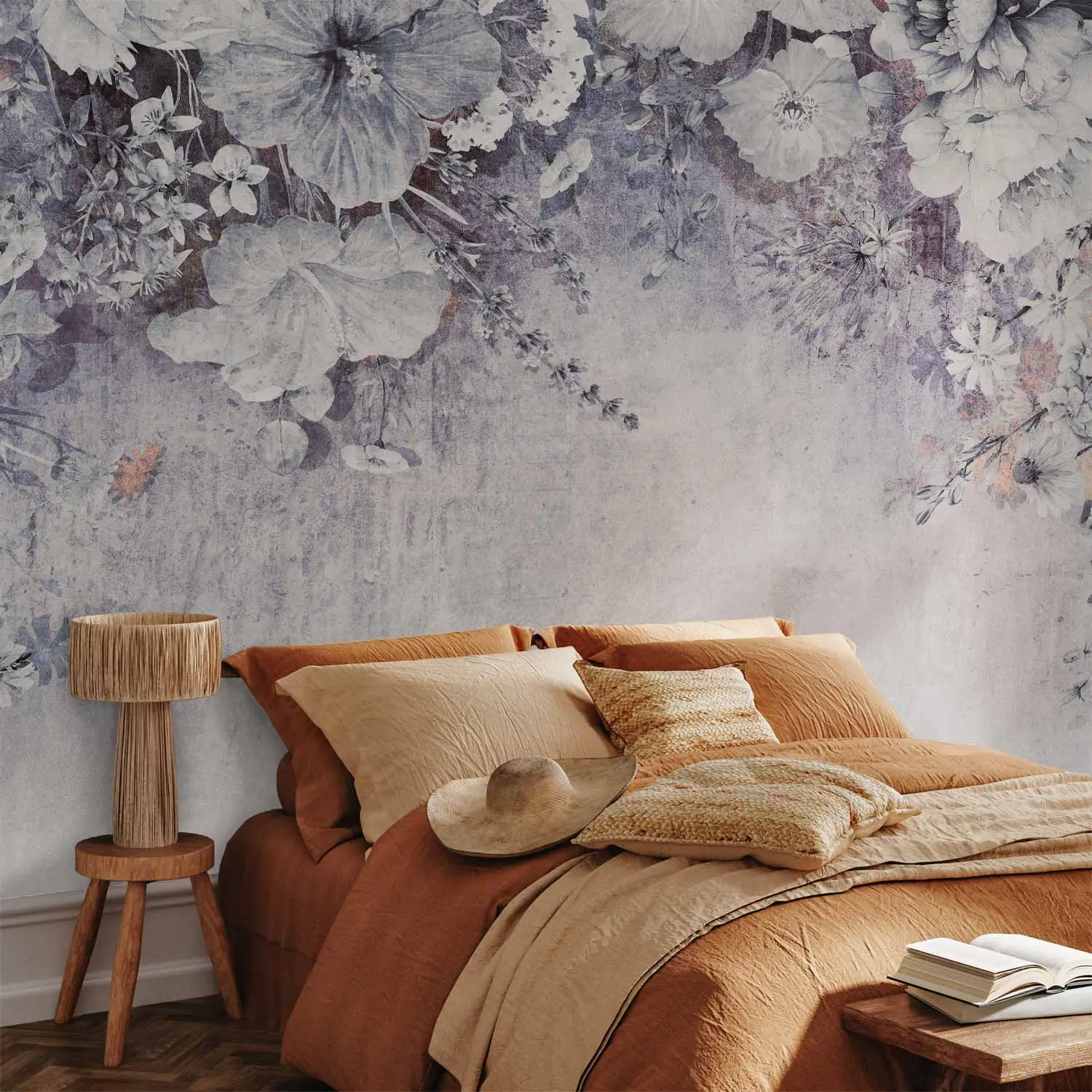 drawing flowers on the wall
