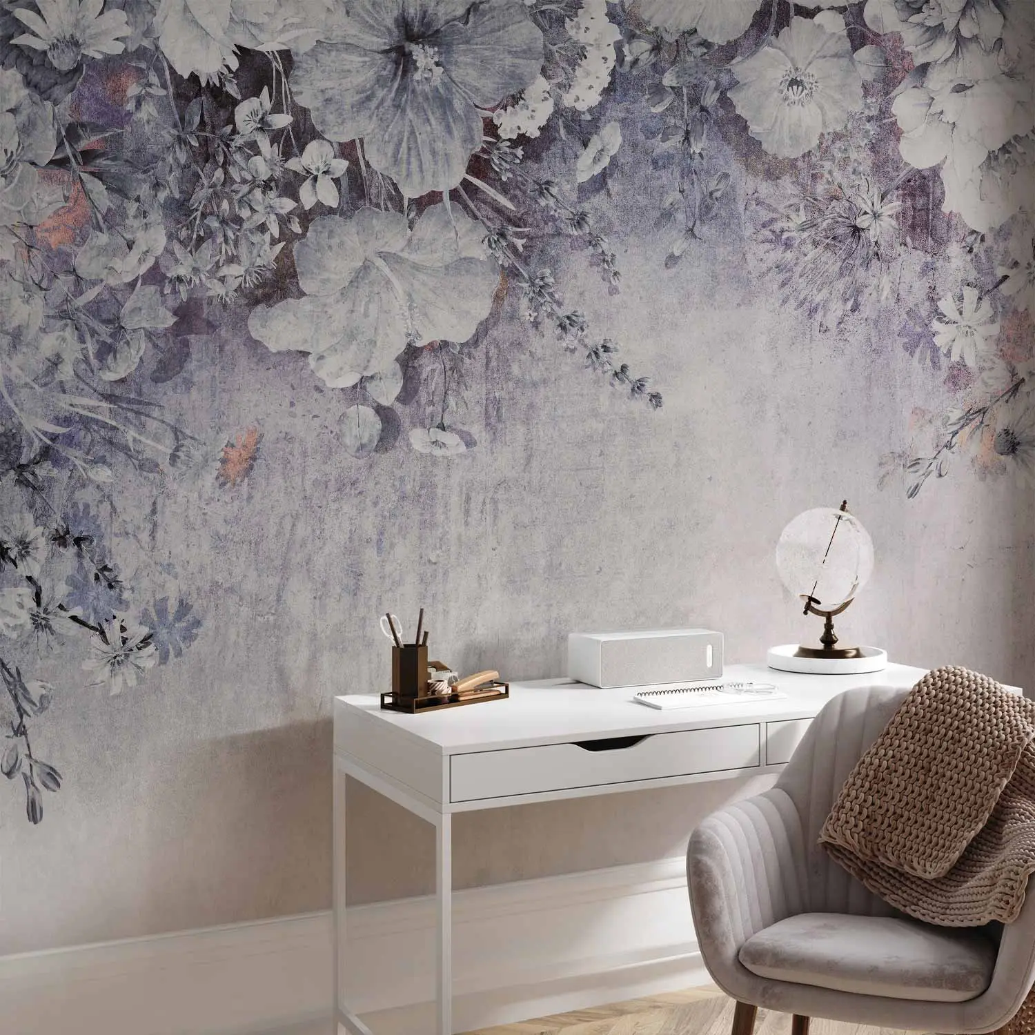 drawing flowers on the wall