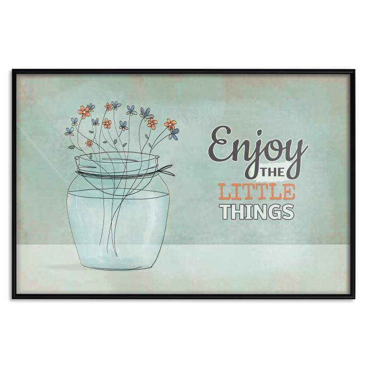 Poster Flowers in a Vase - Plants in a Jar and a Vintage Sentence
