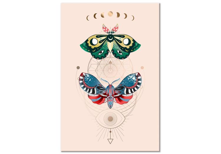 Canvas Magic Insects - Colorful Moths and Geometric Esoteric Signs