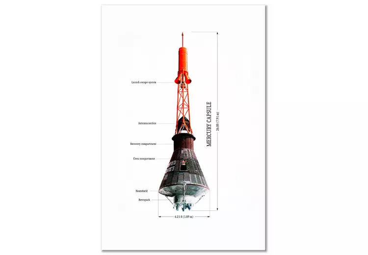 Canvas Mercury Capsule - Technical Projection of the Spacecraft in Scale