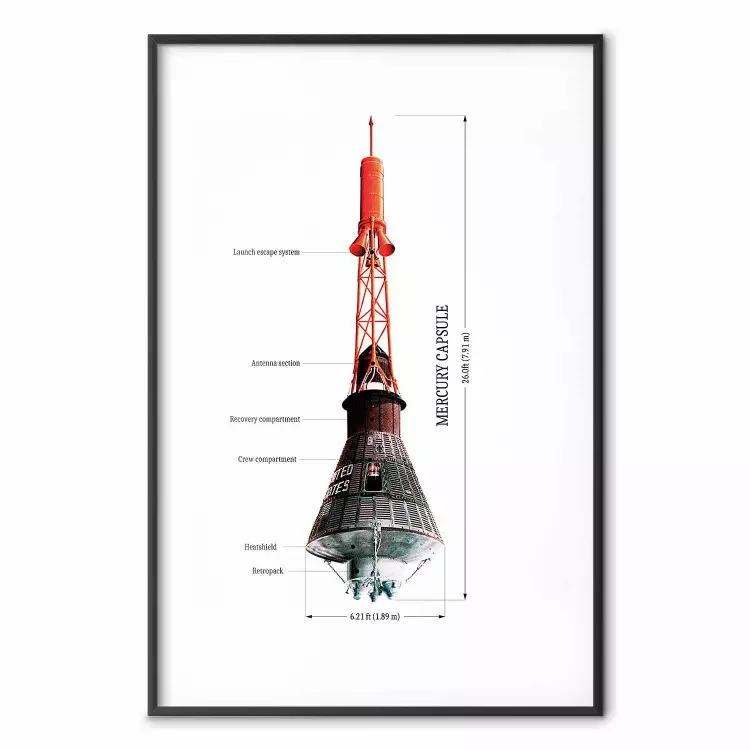 Mercury Capsule - Technical Projection of a Spacecraft on a Scale