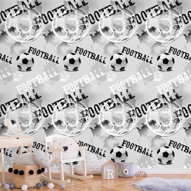 Wallpaper For a Sports Lover - Graphics and Inscriptions with a Football - Black and White