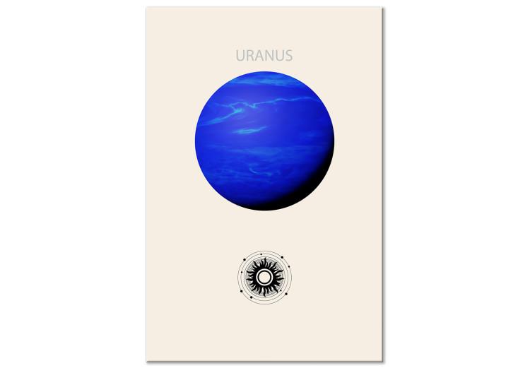 Canvas Uranus - The Blue Planet of the Solar System on a Cream Background