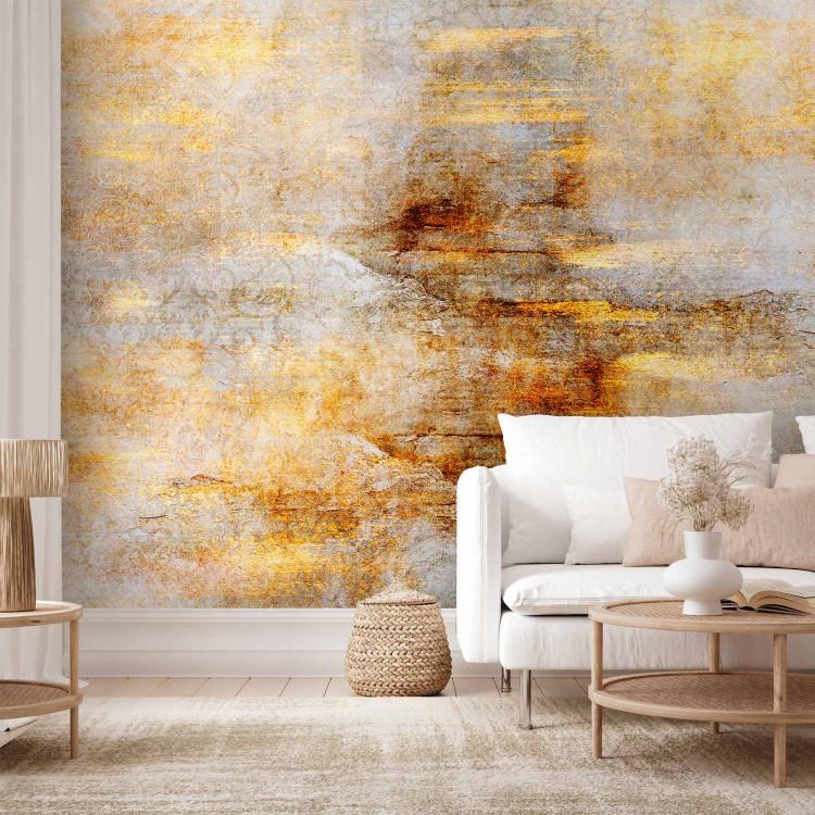 Wall Mural Golden Expression - Abstract Background in Light Beige Colors