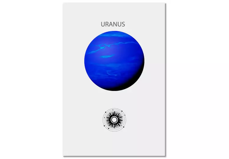 Canvas Uranus - Blue Planet of the Solar System on a Gray Background