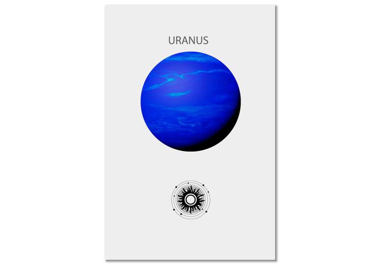 Canvas Uranus - Blue Planet of the Solar System on a Gray Background