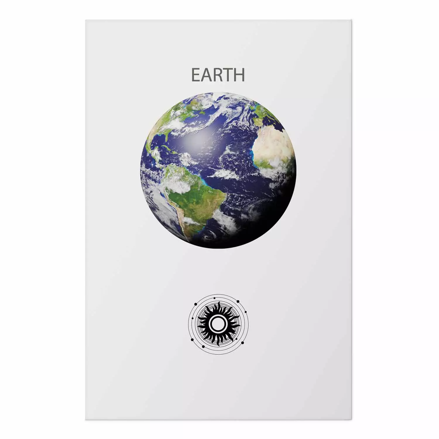 Wall Poster Green Planet - Earth, Abstract Composition with the Solar System II