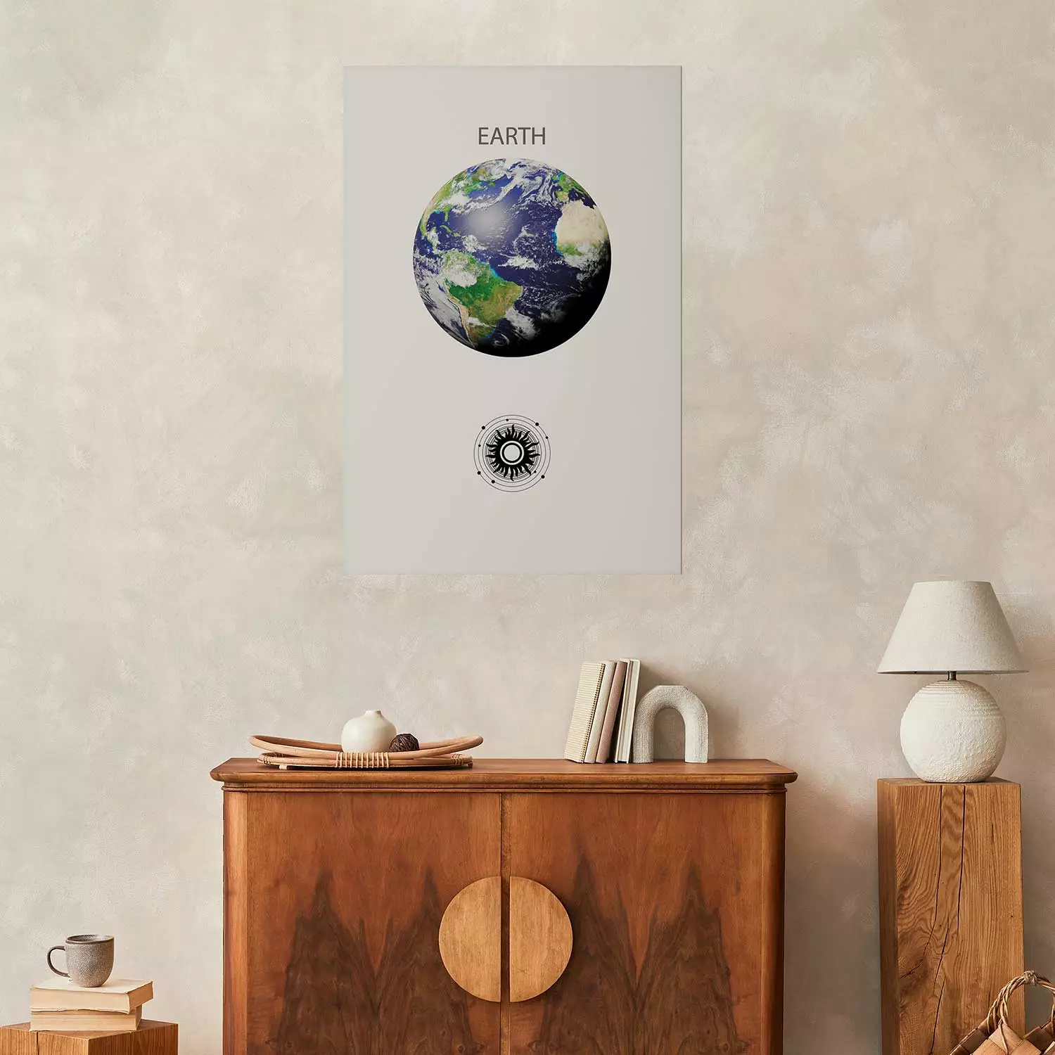 Wall Poster Green Planet - Earth, Abstract Composition with the Solar System II