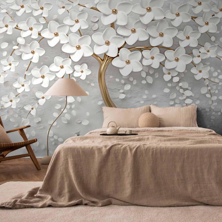 Wall Mural Magnolia - Decorative Tree That Blooms with Bright Flowers