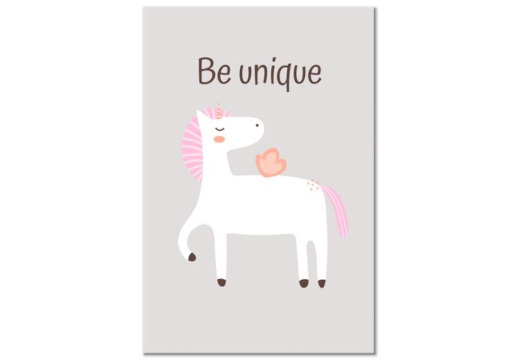 Canvas Be Unique (1-piece) - unicorn and motivating slogan for children