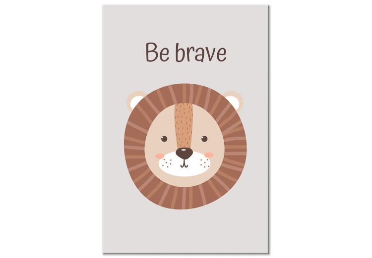 Canvas Be Brave (1-piece) - cheerful lion and motivating slogan for children