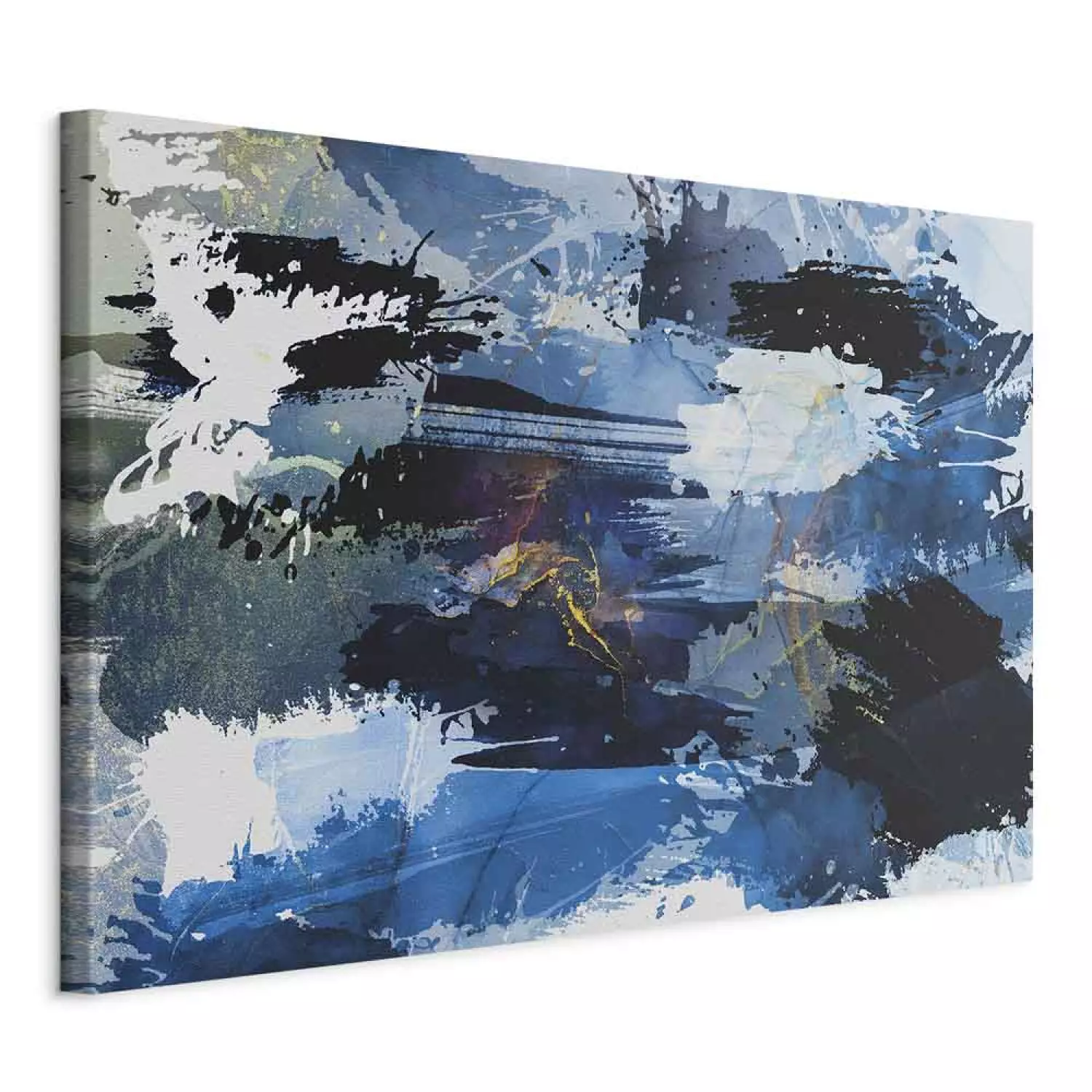 Canvas Print Artistic Painting - Blue Paint Stains Abstraction