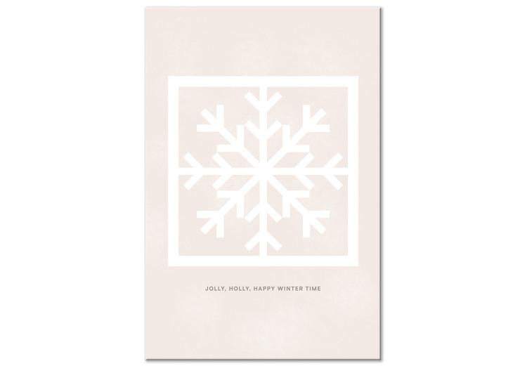 Canvas Happy Time - Geometric Snowflake and White Lettering